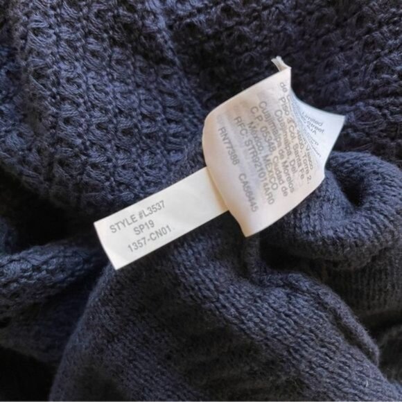 J. Crew Crochet Fringe Boho Long Sleeve Navy Sweater Size Small - Picture 4 of 10